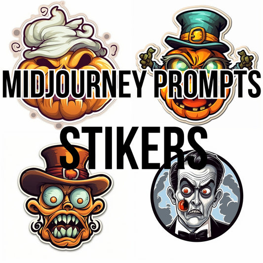 Midjourney Prompts Stickers Halloween AI Art Generate