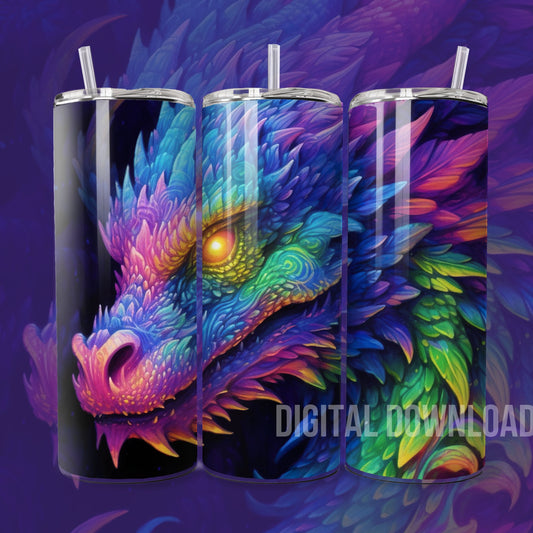 Colorful Dragon Fantasy Art Printable Tumbler Wrap Poster Cover Album Download Digital Prints 8,5*11