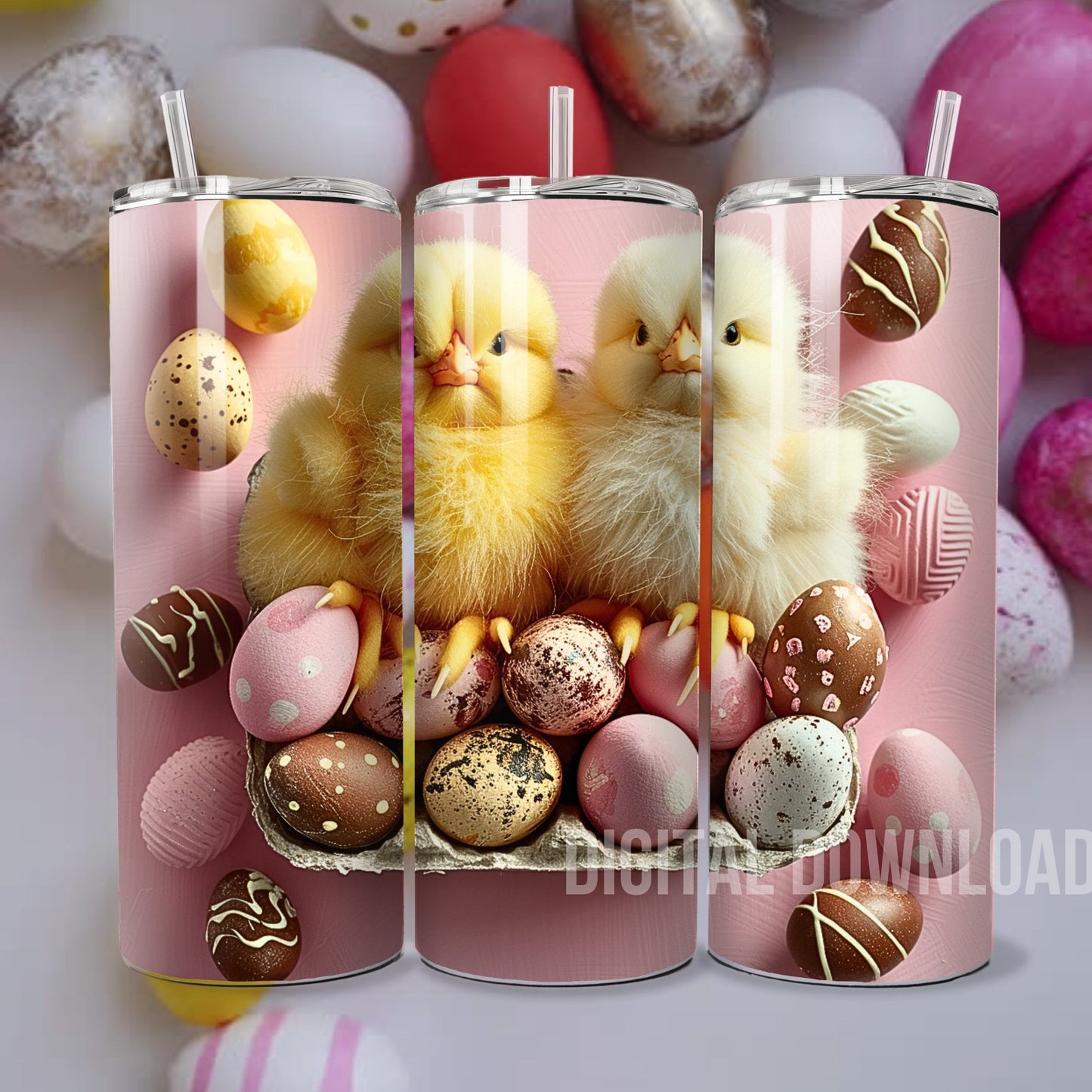 Seamless Easter 20oz Tumbler Wrap 3D Digital Download PNG file