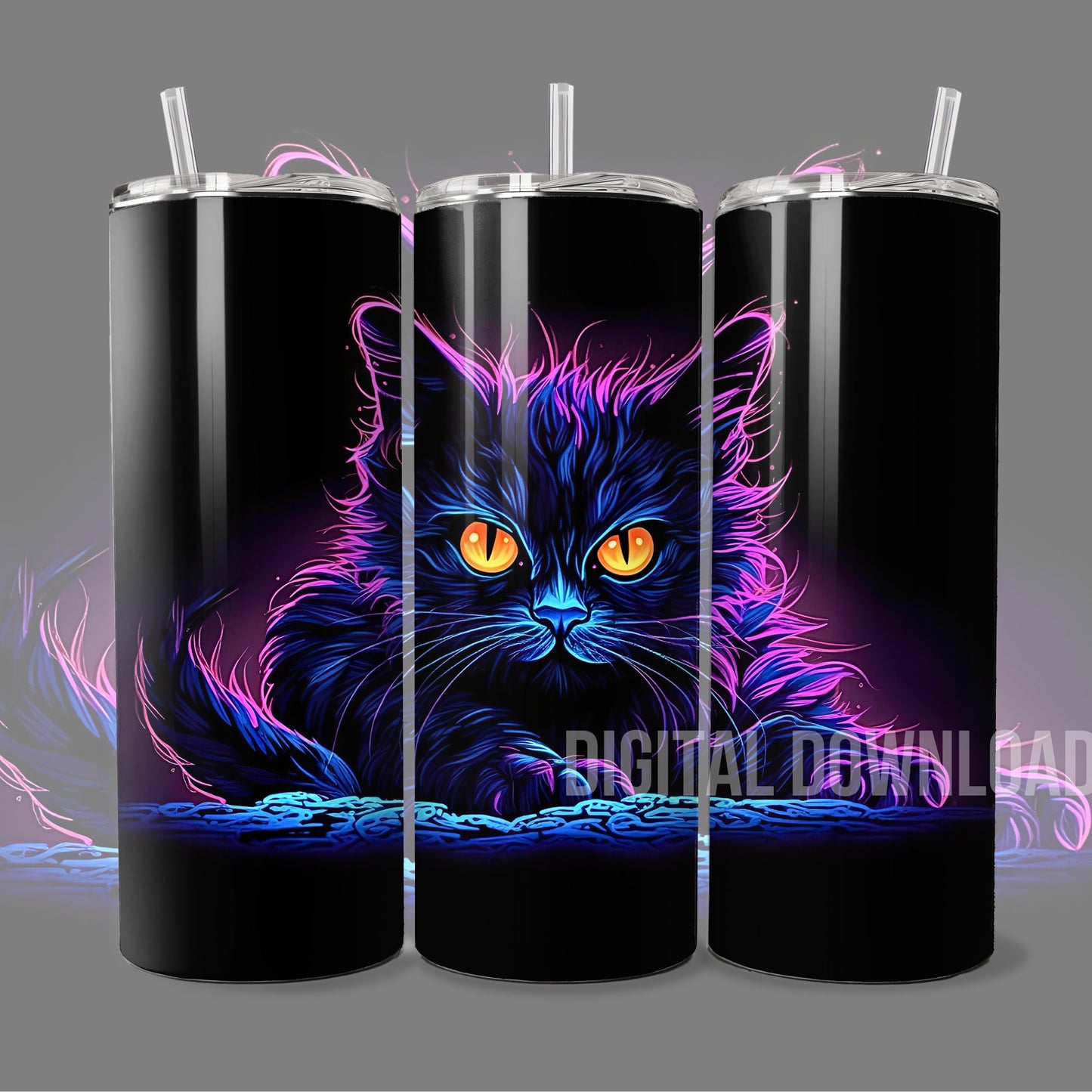 Neon Tumbler Wrap Bundle Straight Design 20oz Pop Art Digital Download