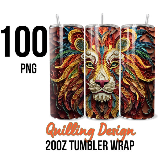 Tumbler Wrap Bundle Quilling Design 20oz Straight Digital Download