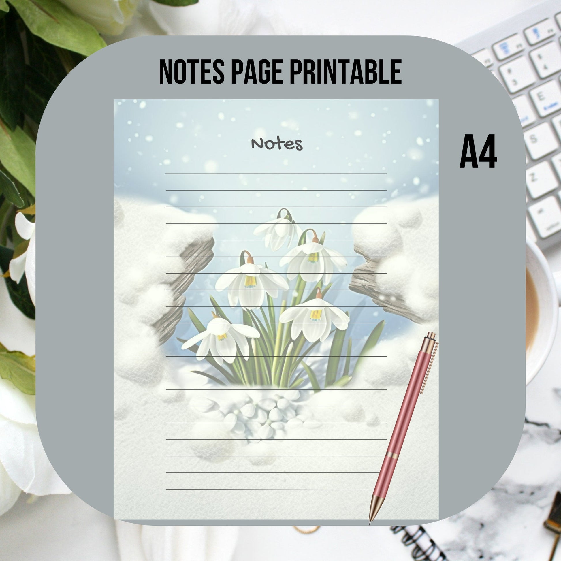 Illustrated Notes Page Printable 8.5*11, Lined Notes Template, Note Taking, Writing Paper, Notes Planner Insert, Instant Download PDF A4 - Art World Around You