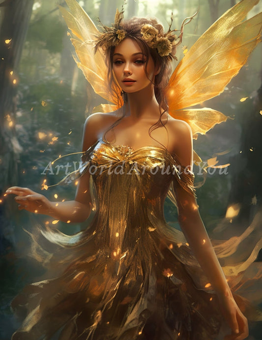 Junk Journal Poster Cover Album Angelic Fairy Digital Image Instant Download Digital Fantasy Art Printable - Art World Around You