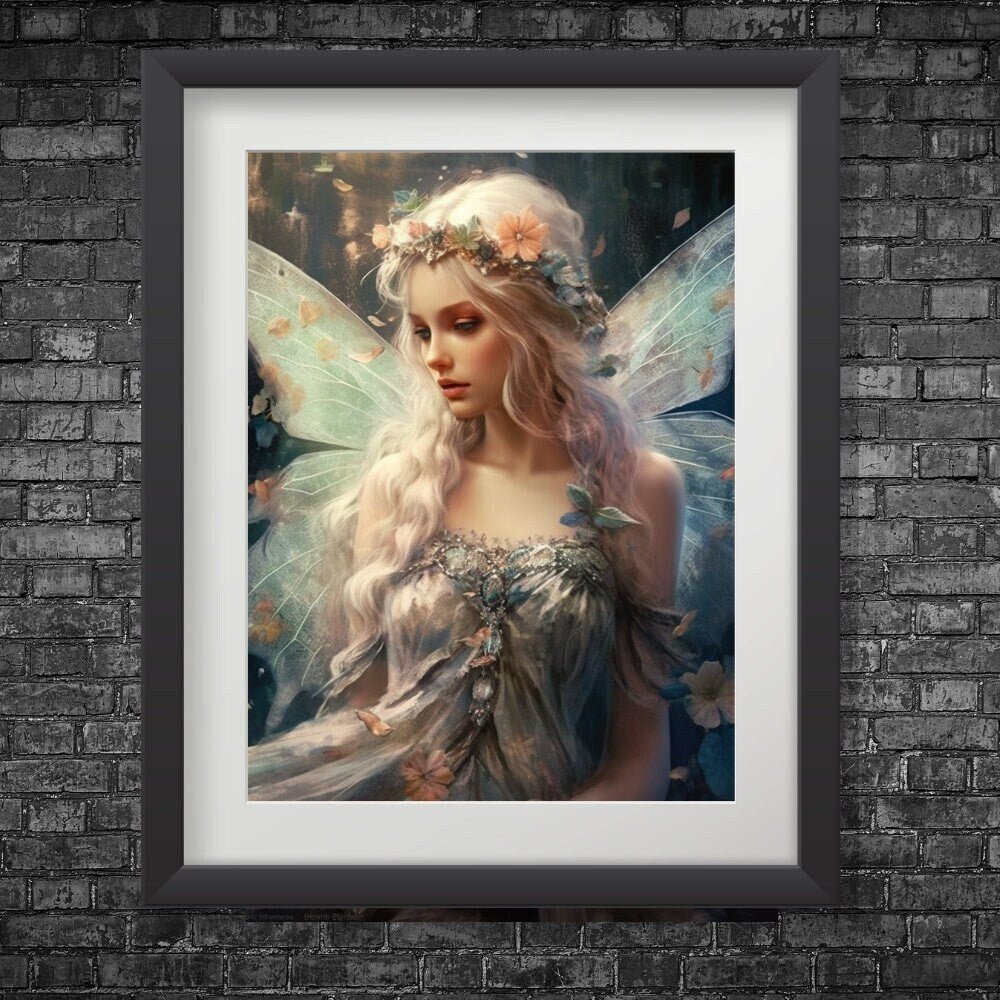 Junk Journal Poster Cover Album Angelic Fairy Digital Image Instant Download Digital Fantasy Art Printable - Art World Around You