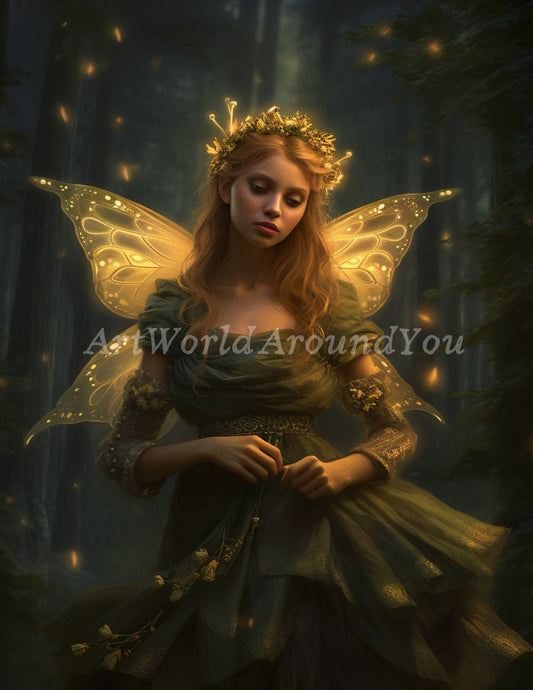 Junk Journal Poster Cover Album Angelic Fairy Digital Image Instant Download Digital Fantasy Art Printable - Art World Around You