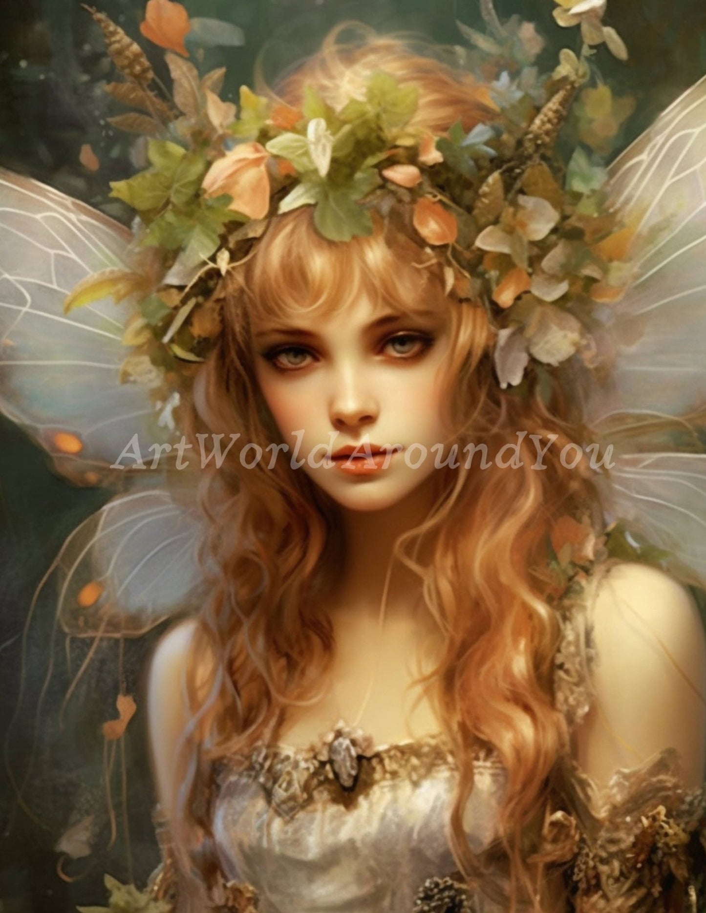 Junk Journal Poster Cover Album Angelic Fairy Digital Image Instant Download Digital Fantasy Art Printable - Art World Around You