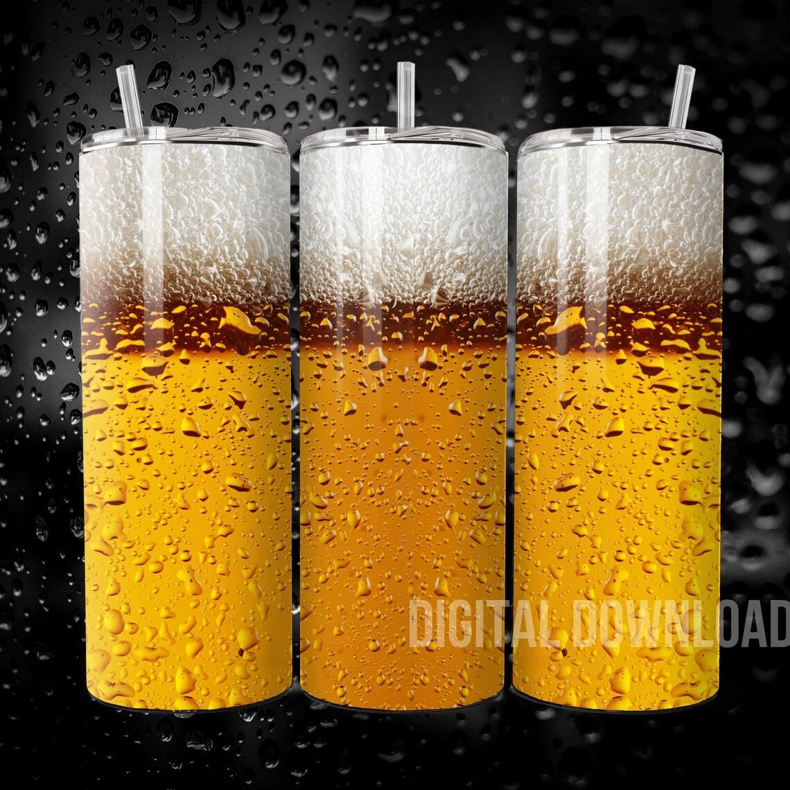 Men Tumbler Wrap Bundle Beer Football Whiskey Dice 3D Digital Download Sublimation PNG Skinny 20 oz Design - Art World Around You