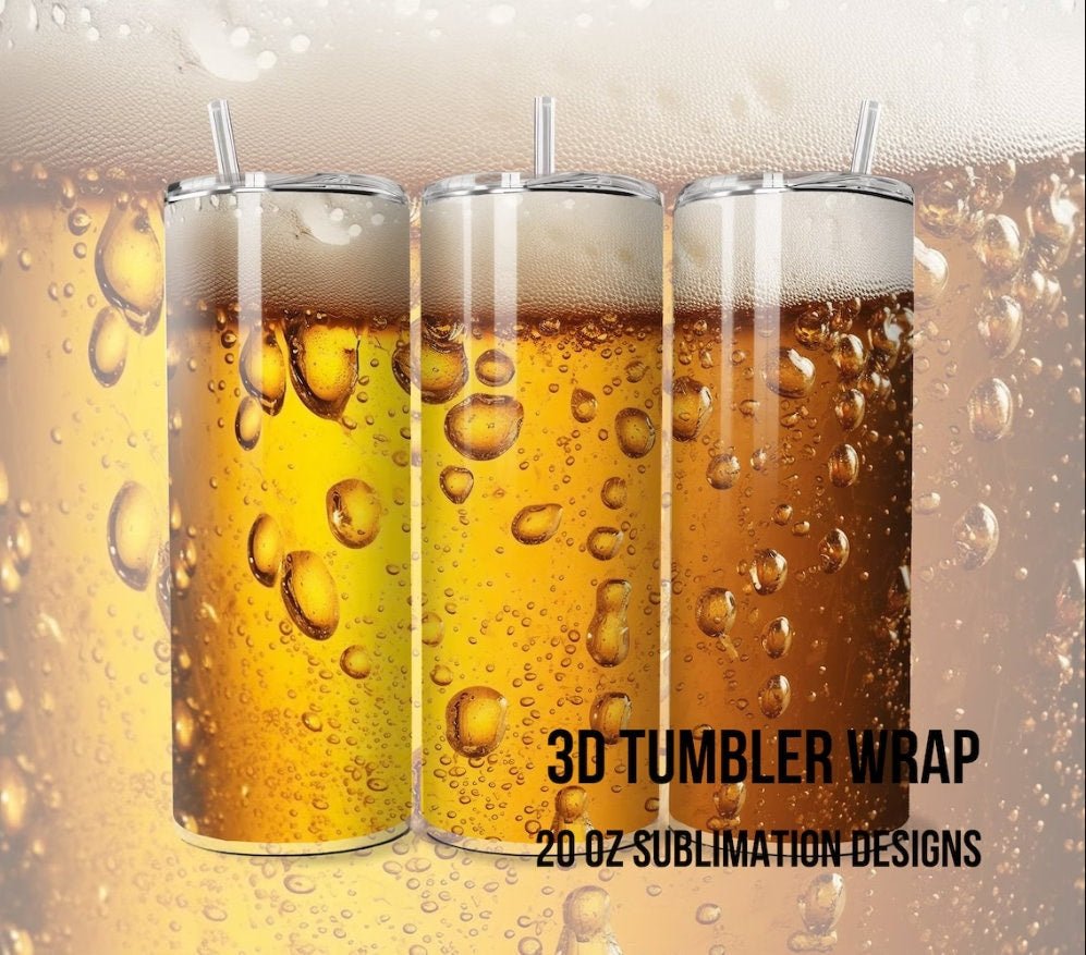 Men Tumbler Wrap Bundle Beer Football Whiskey Dice 3D Digital Download Sublimation PNG Skinny 20 oz Design - Art World Around You