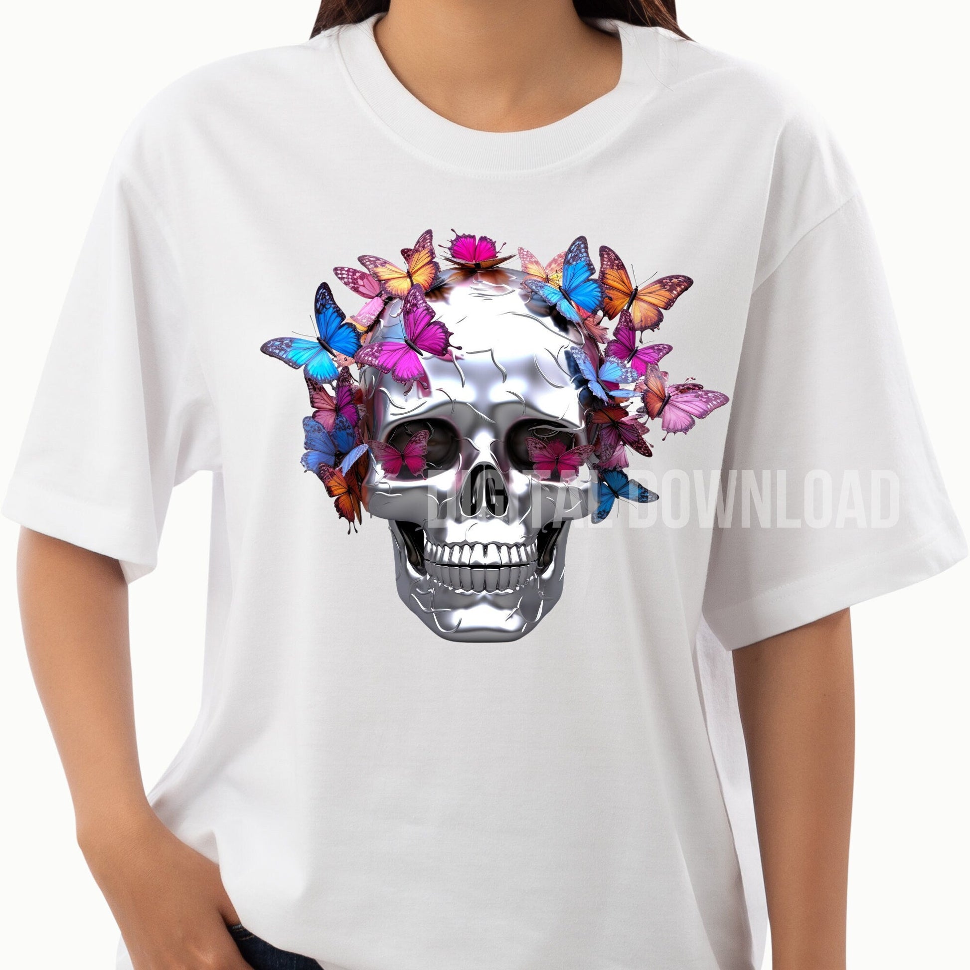 Skull PNG Shirt Designs Bundle for Sublimation Skeleton Floral Digital Download - Art World Around You