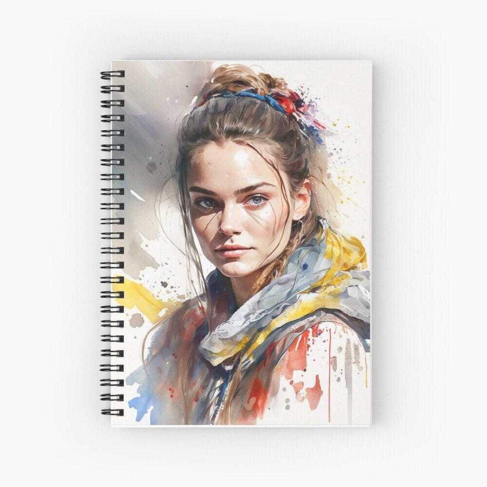 Ukraine style Girl portrait watercolor, Digital File Ukraine art, Album Cover Posters Ukraine art - Art World Around You